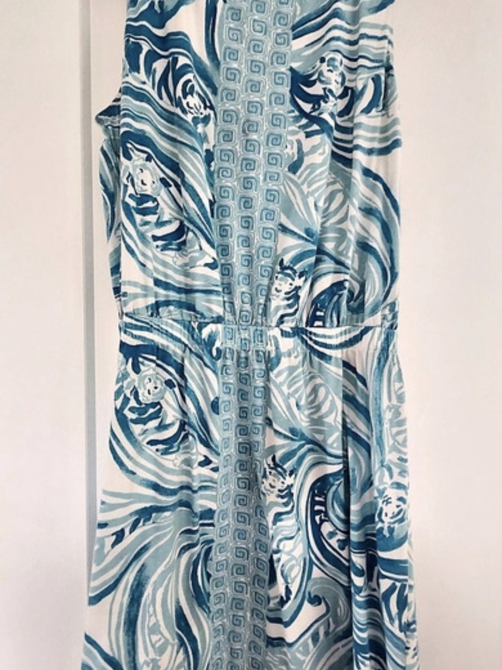 Lilly Pulitzer Windward Dress Abstract Print Cotton Midi Dress Large